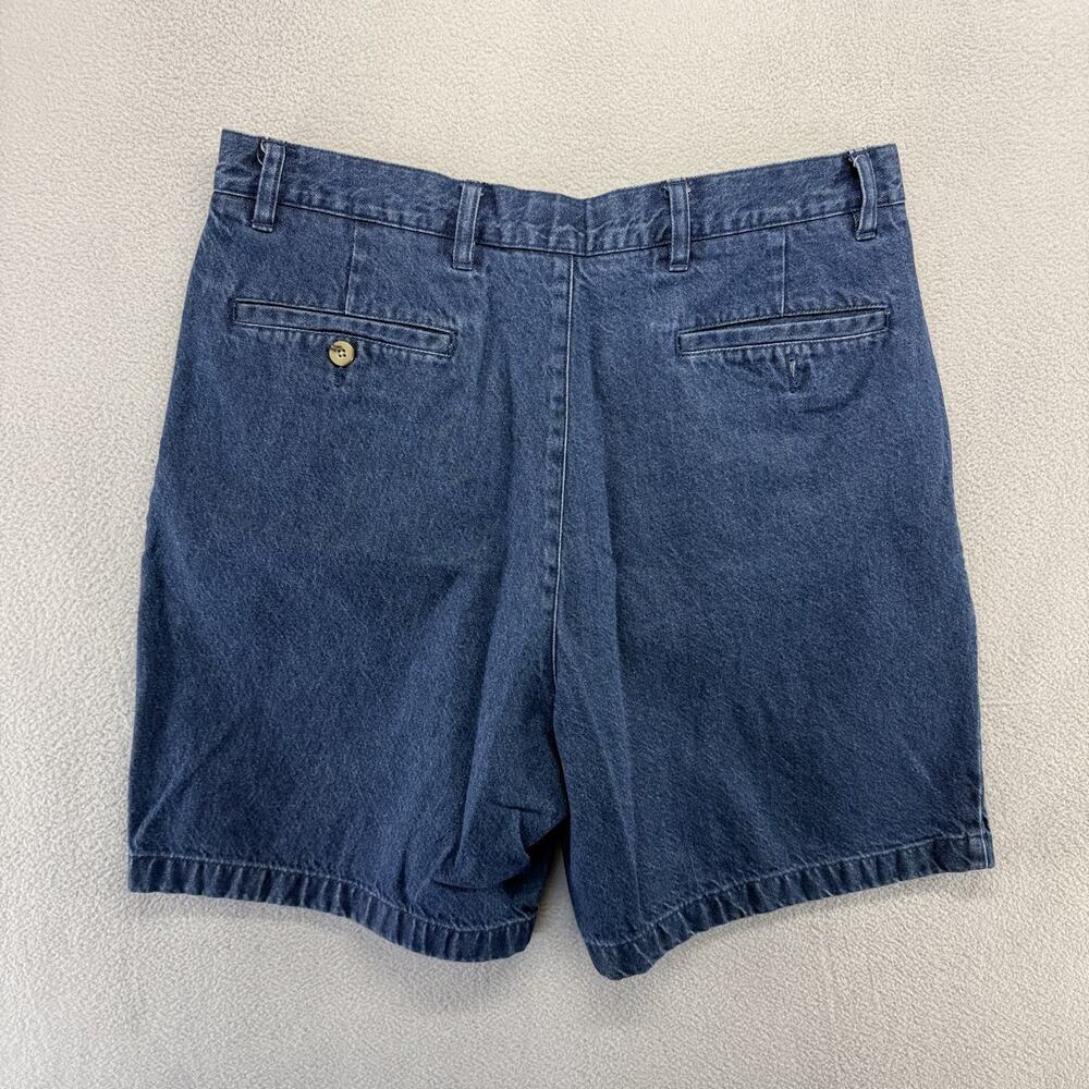 Vintage Pleated Jean Shorts mens 36 FITS 33 Blue Baggy Jorts High Waisted 90s 7' - Picture 8 of 8